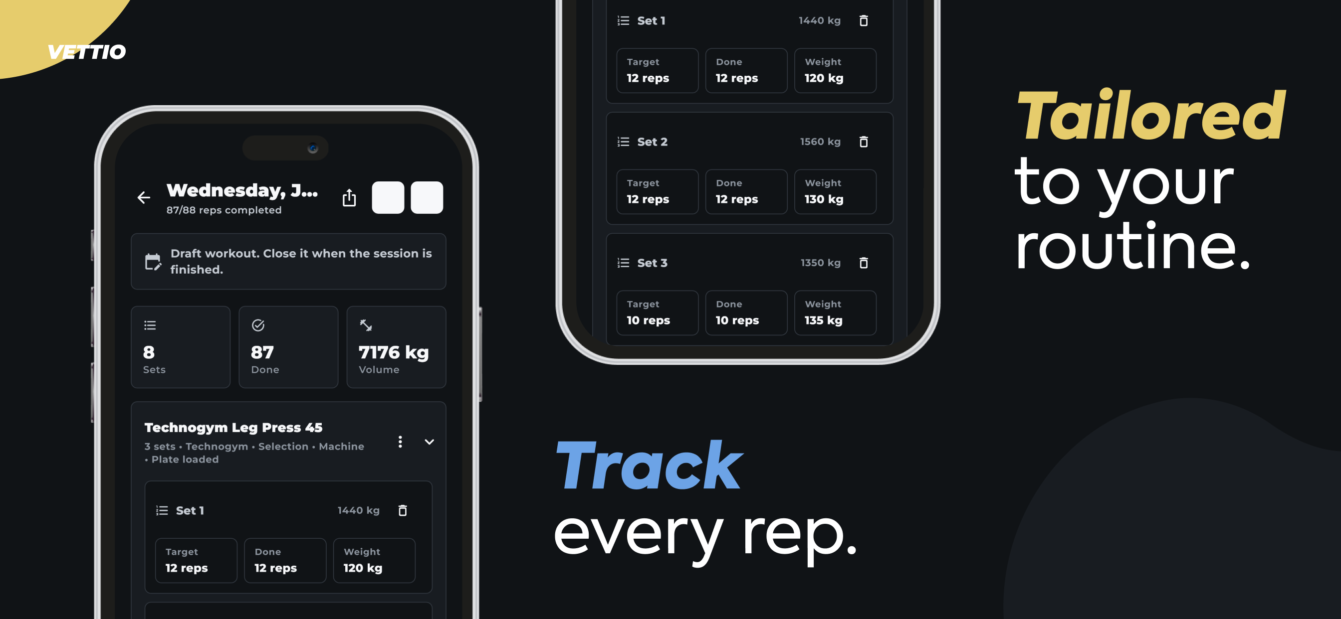VETTIO — Track every rep, tailored to your routine